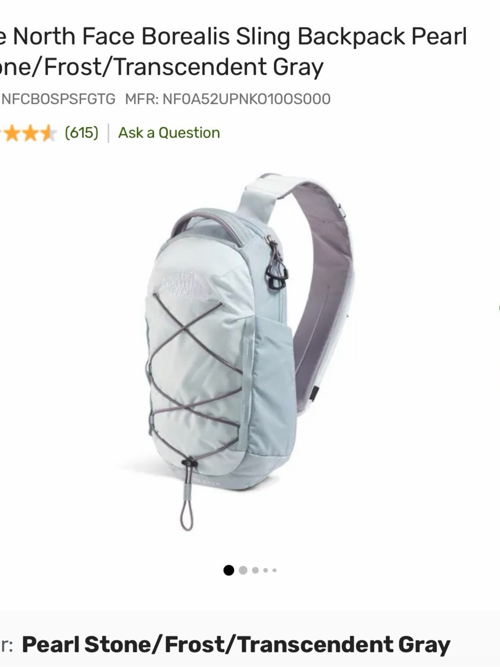 NWOT The North Face Grey Borealis Sling Bag - Picture 2 of 2